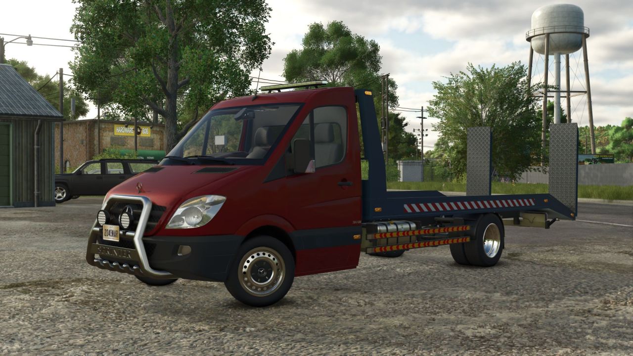 Mocny Ewakuator Mercedes-Benz Sprinter — Szybki Tow Truck do Farming Simulator 25