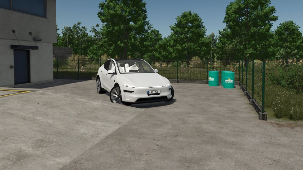 Nowy elektryczny crossover Tesla Model Y 2025 z paskiem świetlnym do Farming Simulator 25