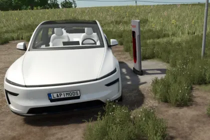Новий Електрокросовер Tesla Model Y 2025 з Світловою Смугою для Farming Simulator 25 — 2