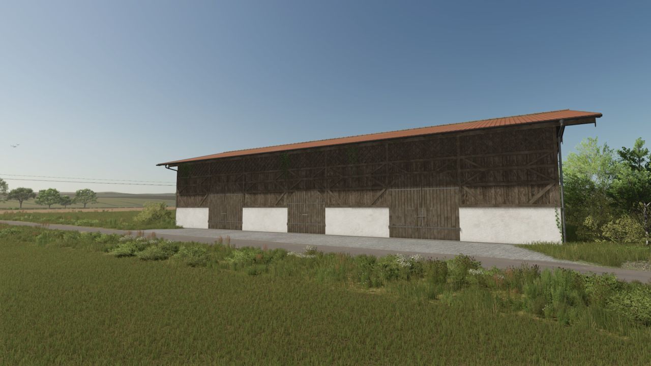 Старий баварський дерев'яний ангар з сіновалом для Farming Simulator 25
