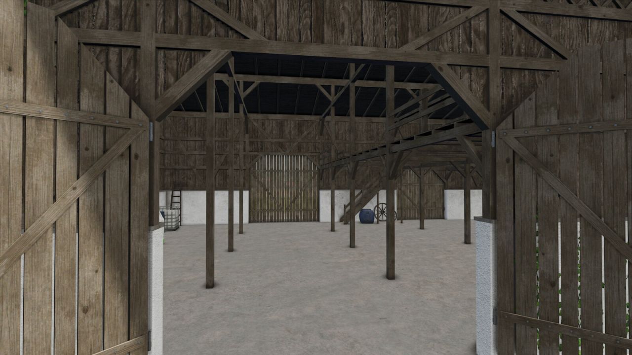 Старий баварський дерев'яний ангар з сіновалом для Farming Simulator 25