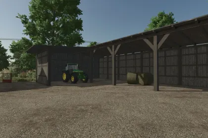 Neuer Holzschuppen mit Metalldach für Technik in FS25 — 1
