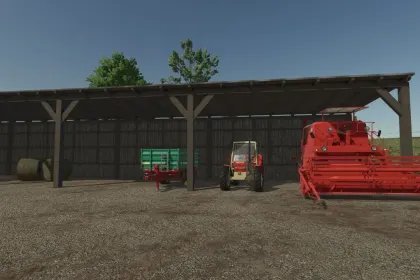 Neuer Holzschuppen mit Metalldach für Technik in FS25 — 2