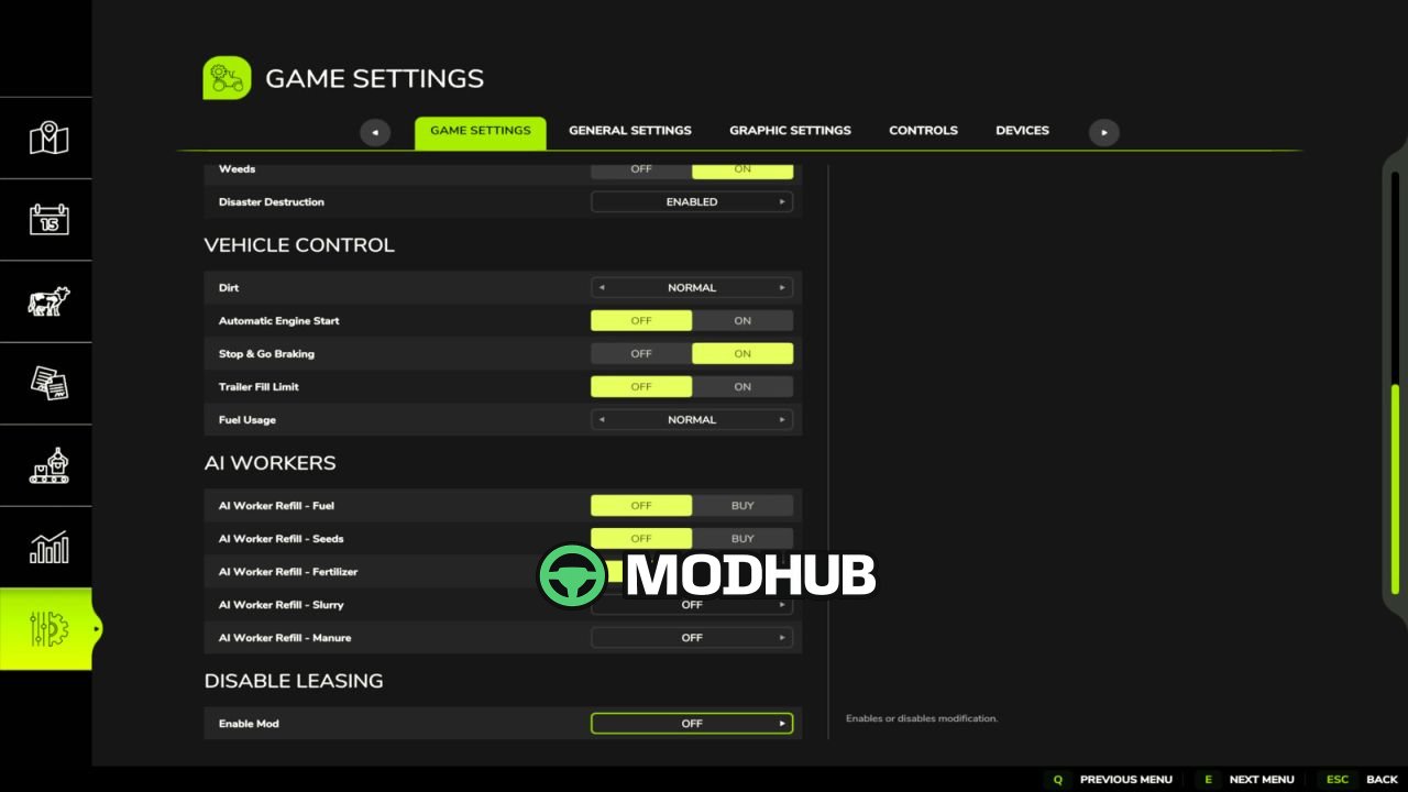 Скрипт Disable Leasing V2.0 для FS25