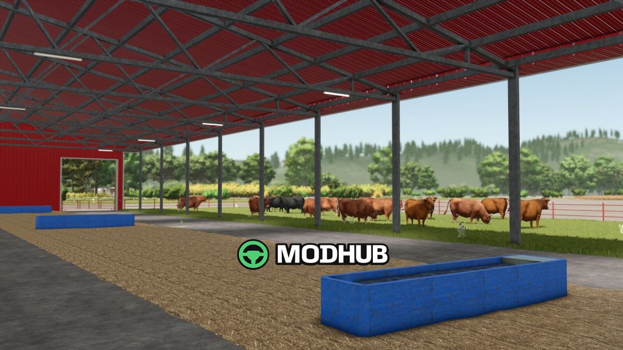 Корівник Monoslope Beef Barn V1.0 для FS25