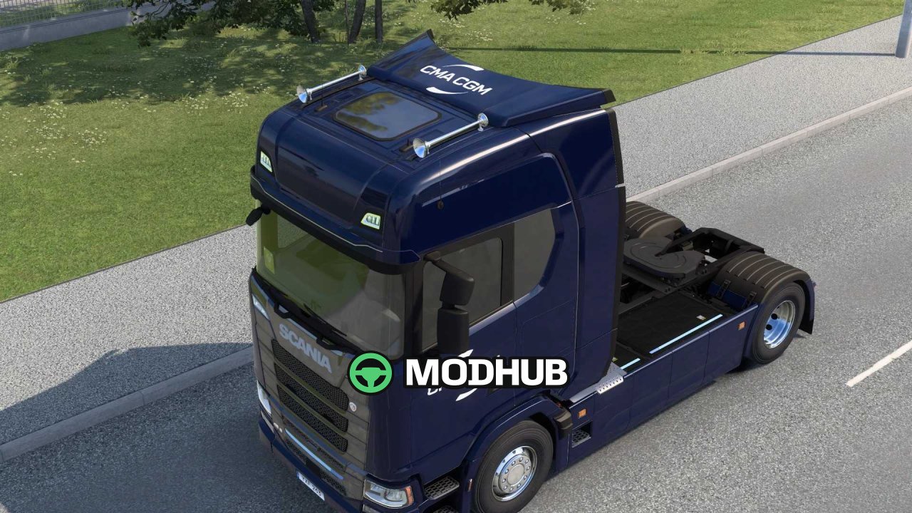 Скін CMA CGM Scania S BEV для ETS2 v2.0