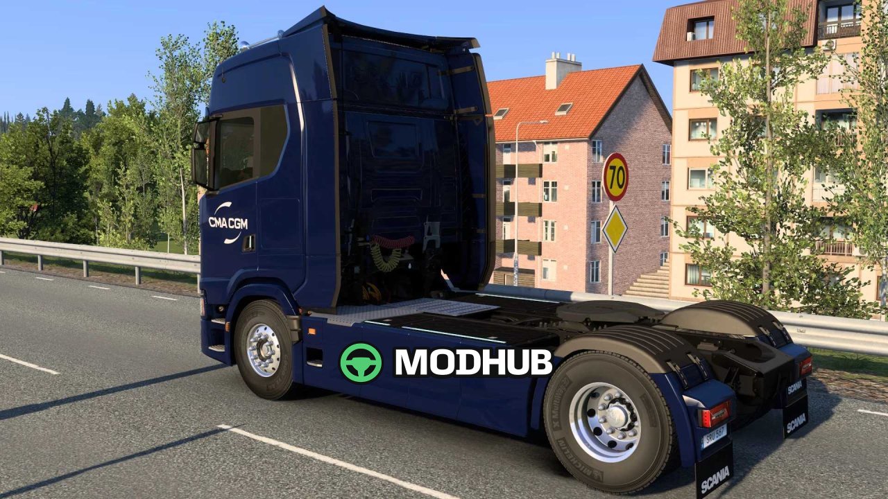 Скін CMA CGM Scania S BEV для ETS2 v2.0