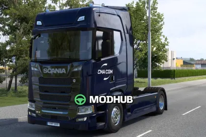 Скін CMA CGM Scania S BEV для ETS2 v2.0 — 5