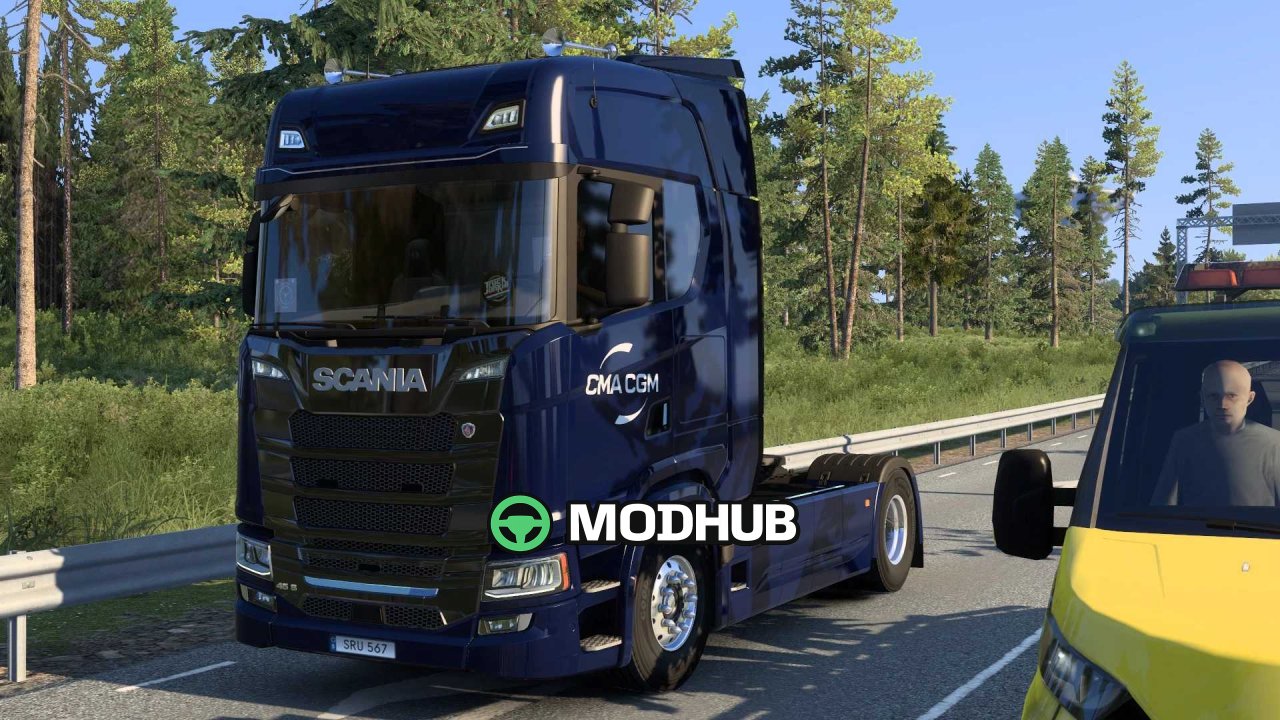 Скін CMA CGM Scania S BEV для ETS2 v2.0