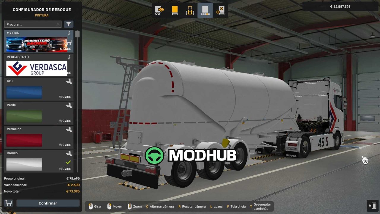 Причіп SCS Silo 8K з шаблоном для ETS2