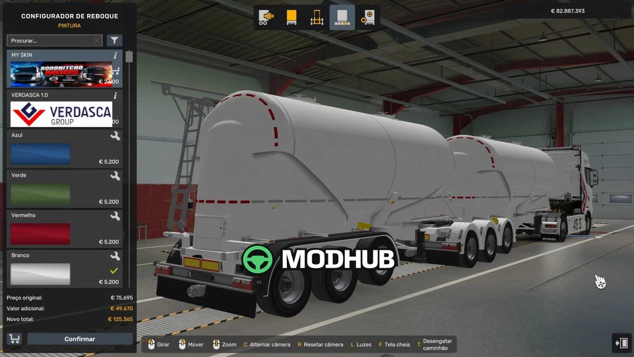Причіп SCS Silo 8K з шаблоном для ETS2