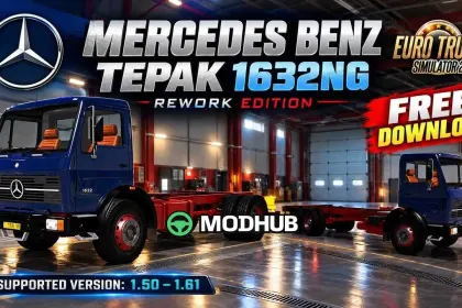 Вантажівка Mercedes-Benz Tepak 1632NG з причепом для ETS2
