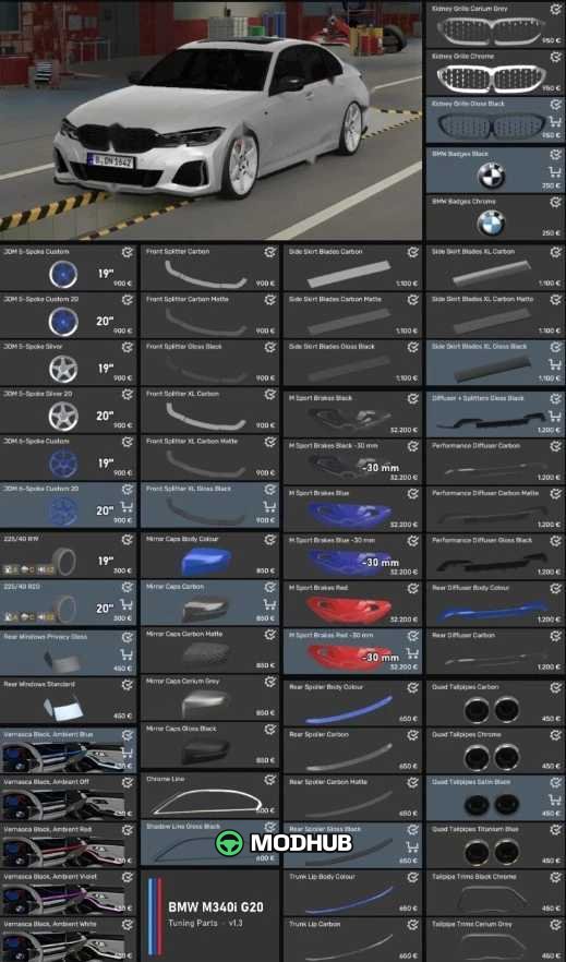 Автомобіль BMW M340i xDrive (G20) v1.3 для ETS2