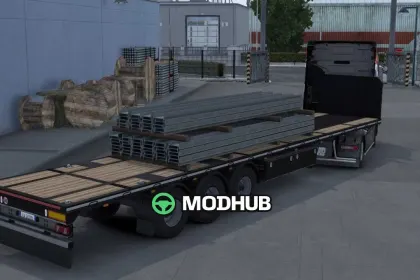 Причіп Flatbed with Container Pins Fix v1.0 для ETS2 — 3
