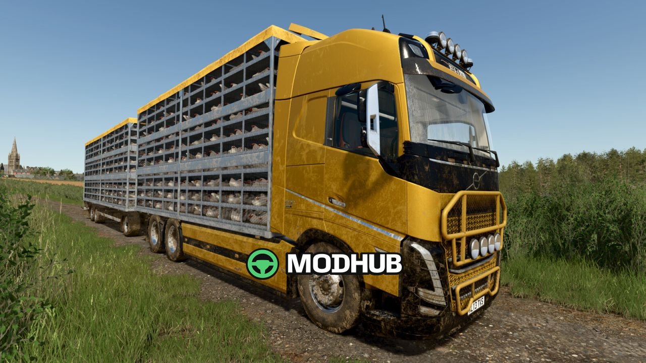 Вантажівка Volvo FH16 для перевезення курей для FS25