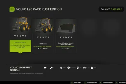 Навантажувач Volvo L90 Pack Rust Edition для Farming Simulator 25 — 2
