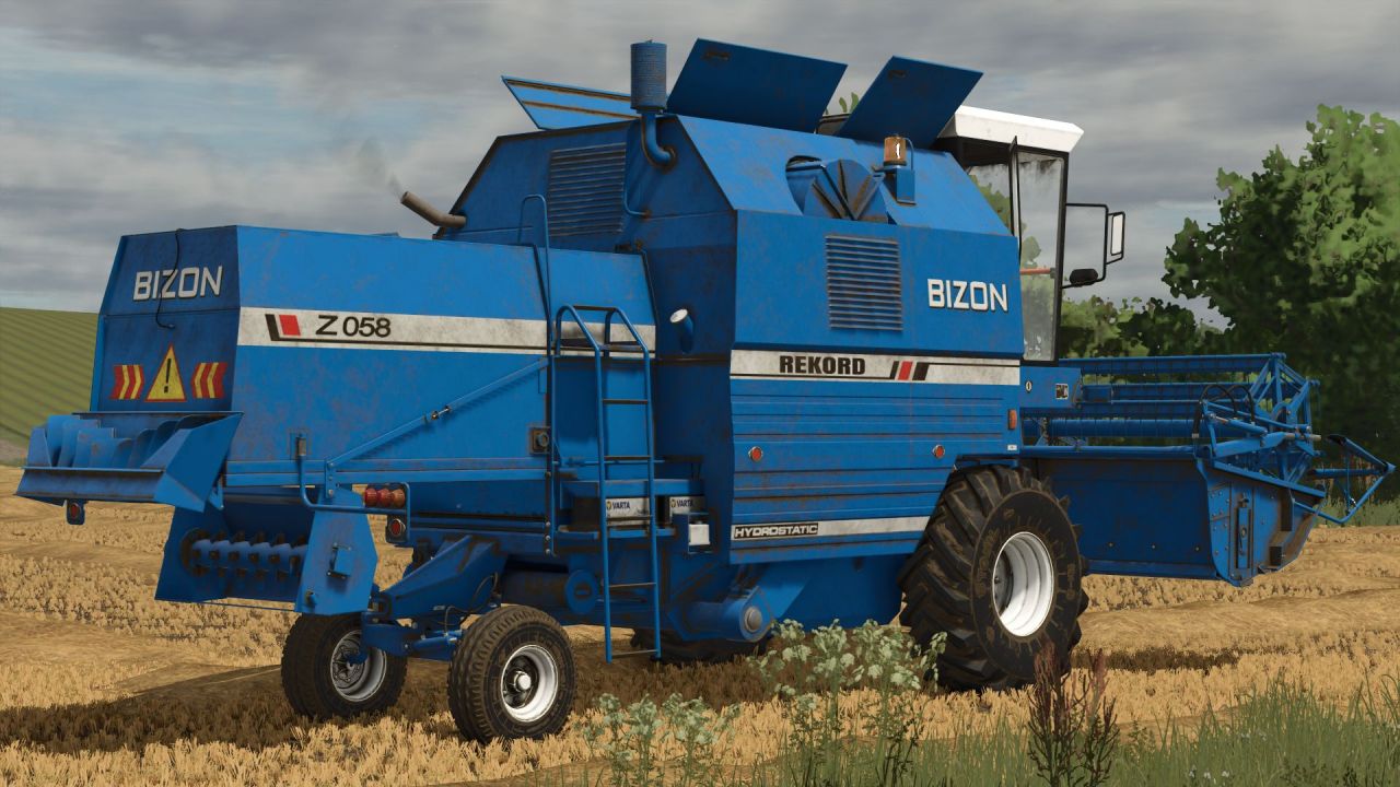 Легендарний Комбайн Bizon Rekord Z058 Pack — Повний Набір з Жаткою та Візком для FS25