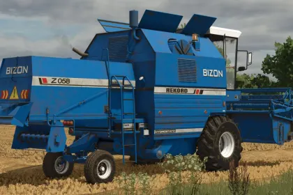 Легендарний Комбайн Bizon Rekord Z058 Pack — Повний Набір з Жаткою та Візком для FS25 — 4