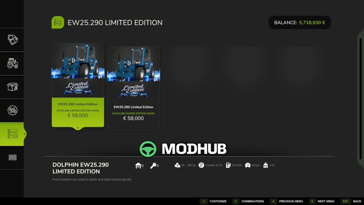 Навантажувач Merlo EW25.290 Limited Edition для FS25