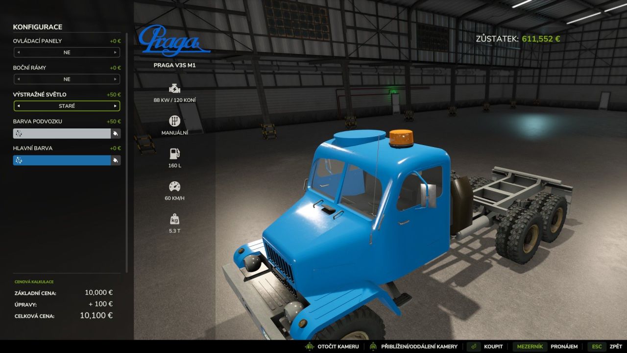 Legendärer Lkw Praga V3S M1 mit Kran und Modulen für Farming Simulator 25