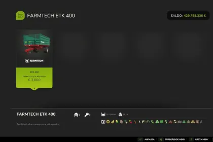 Причіп Farmtech ETK401 V2 для Farming Simulator 25