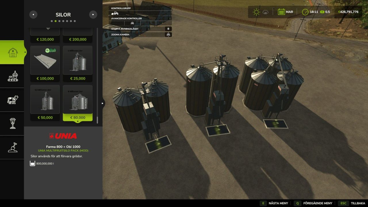 Сілосховище Unia Multifruit Silo Pack V2 для Farming Simulator 25