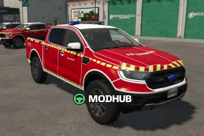 Пікап Ford Ranger у дизайні добровільної пожежної охорони для FS25