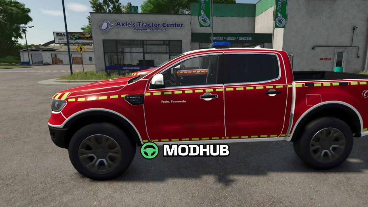 Пікап Ford Ranger у дизайні добровільної пожежної охорони для FS25