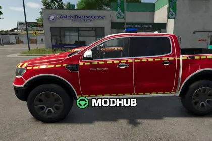 Пікап Ford Ranger у дизайні добровільної пожежної охорони для FS25 — 2