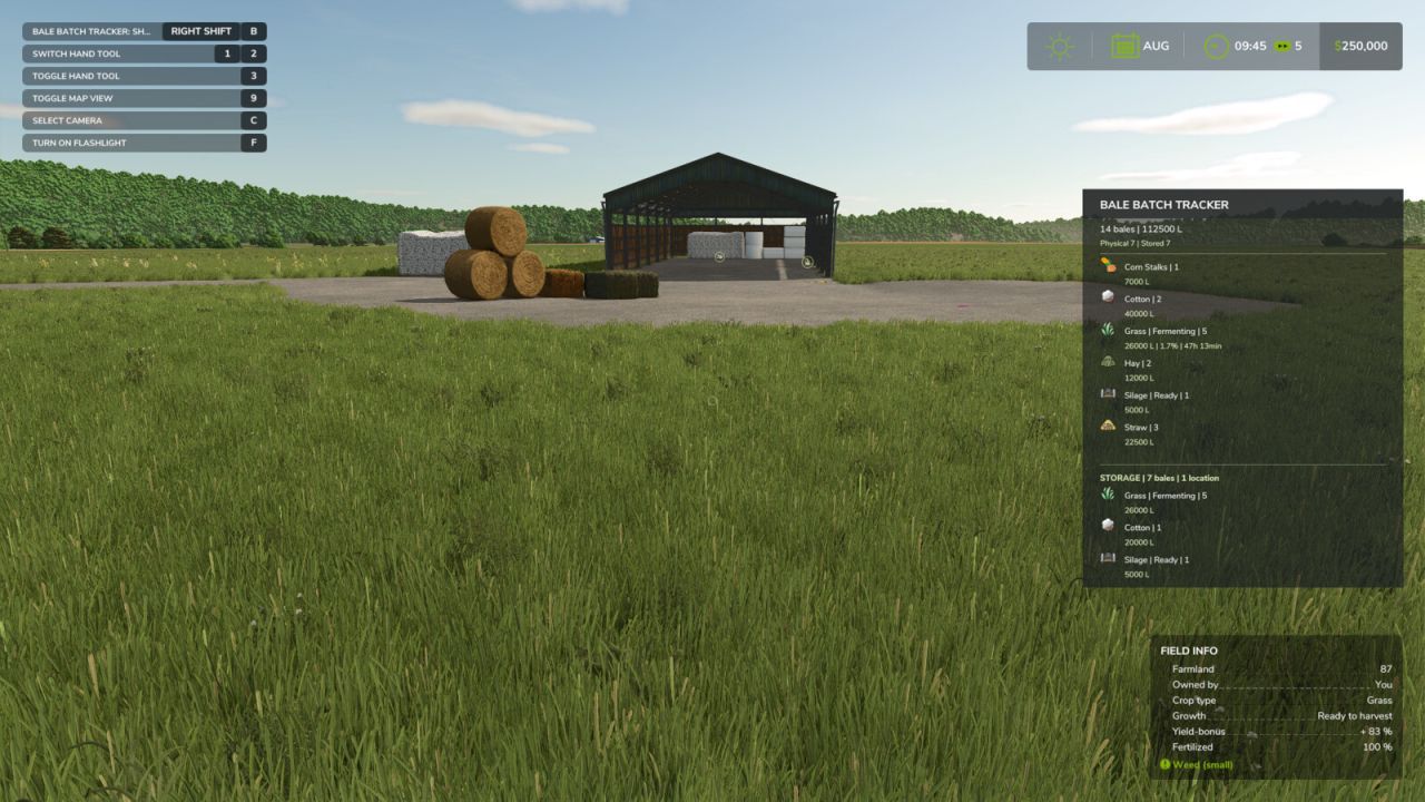 Bale Batch Tracker для Farming Simulator 25