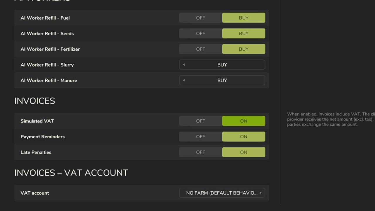 Скрипт Invoice VAT Account для Farming Simulator 25