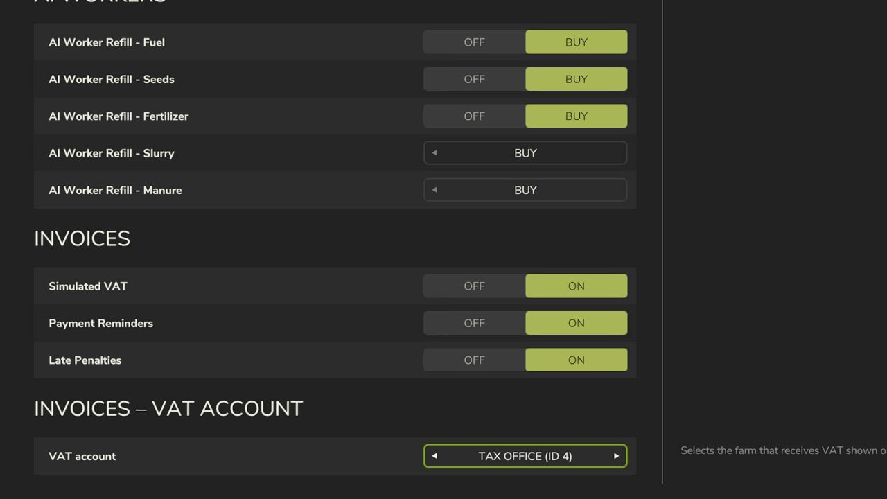 Скрипт Invoice VAT Account для Farming Simulator 25