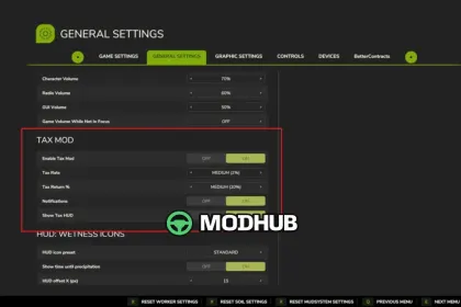 Скрипт Tax Mod V1.2 для FS25 — 2