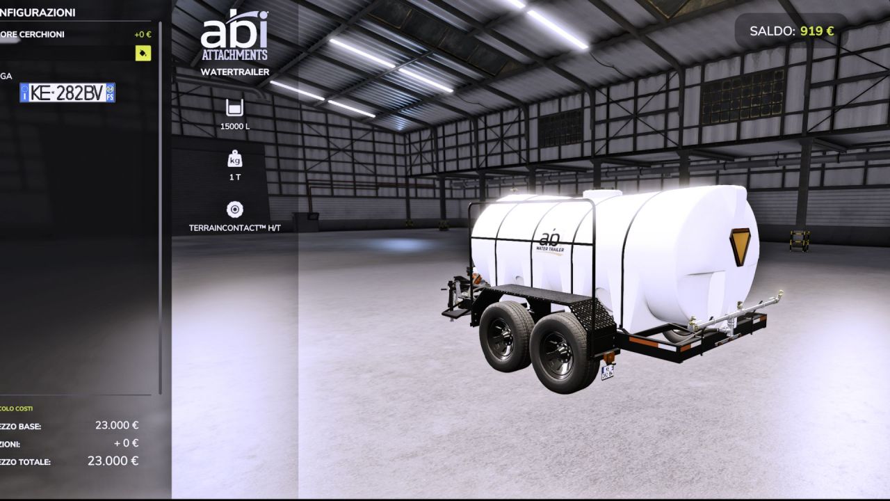 Ефективний Water Trailer на 15 000 л для Farming Simulator 25 — З Трикутником Безпеки