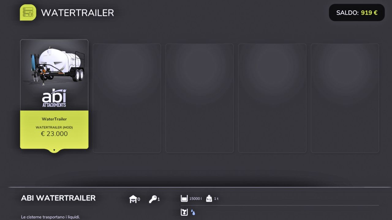 Ефективний Water Trailer на 15 000 л для Farming Simulator 25 — З Трикутником Безпеки