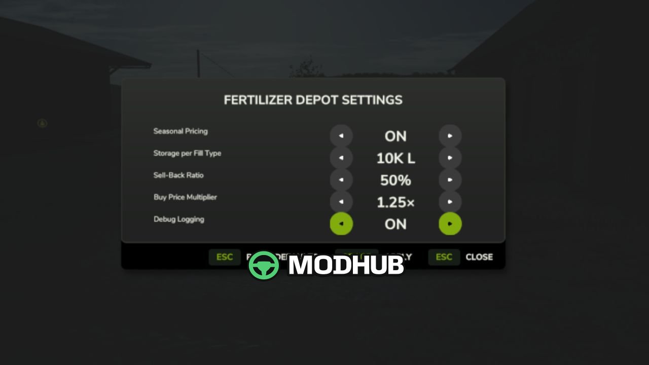 Мод Fertilizer Depot V1.1 для FS25