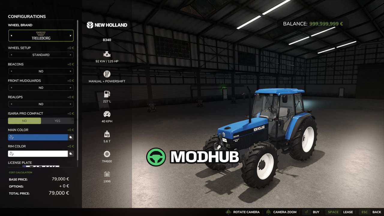 Трактор New Holland 8340 Edit V1.1.0.2 для FS25
