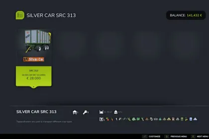 Ефективний 3-Вісний Причіп Silver Car / Vanara SRC 313 на 31–35 тис. л для FS25 — 4