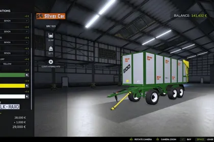 Ефективний 3-Вісний Причіп Silver Car / Vanara SRC 313 на 31–35 тис. л для FS25 — 6