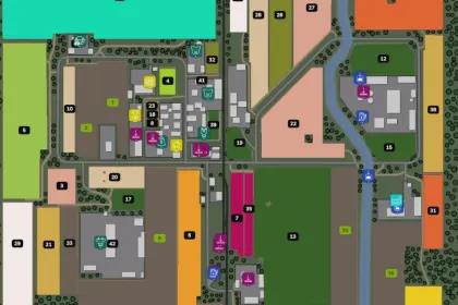 Unikalna Węgierska Mapa Mezofalva Farm dla Farming Simulator 25 z 33 Polami i Lasem — 2