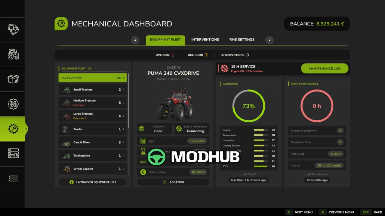 Скрипт Realistic Mechanical Systems BETA 3 v0.12 для FS25