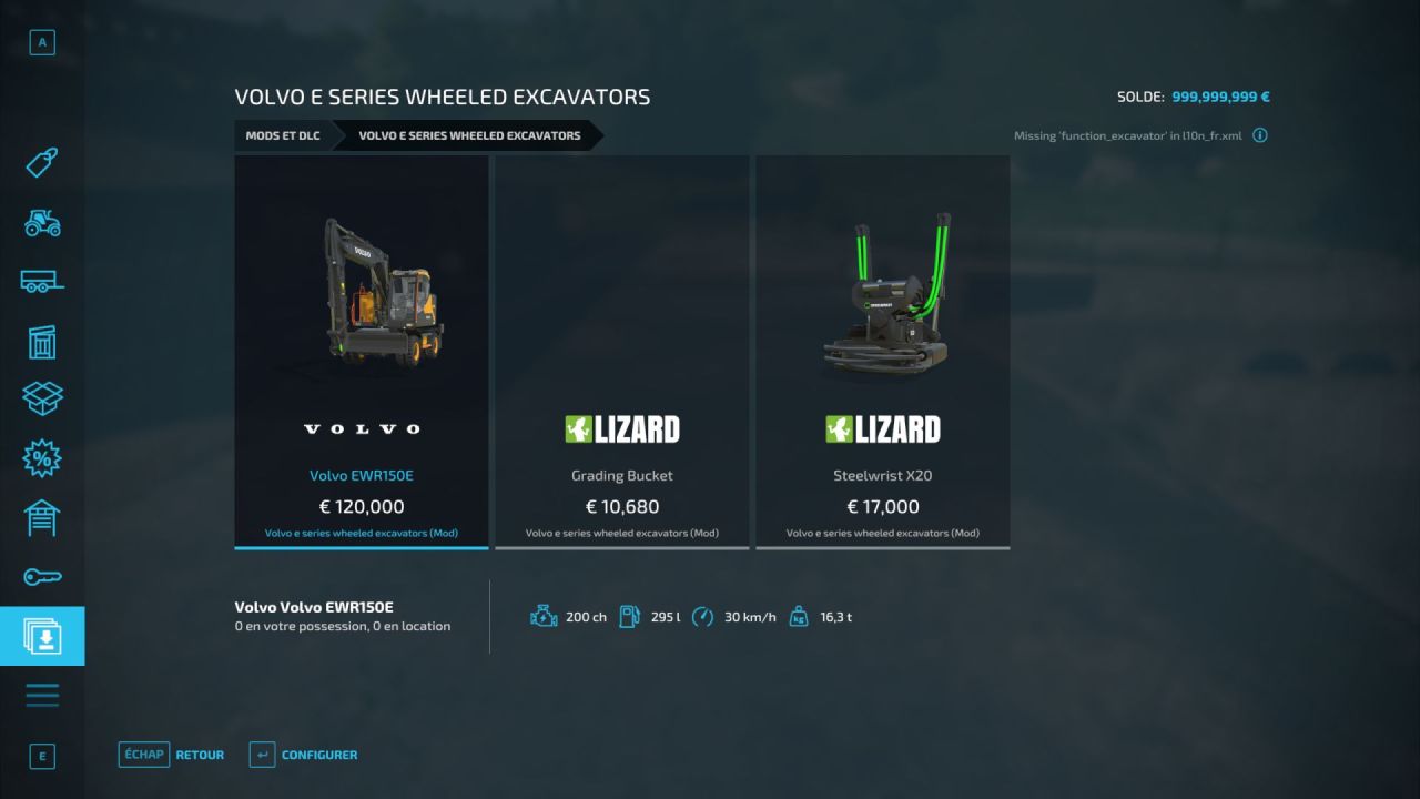 Колісний екскаватор Volvo E-Series для Farming Simulator 22