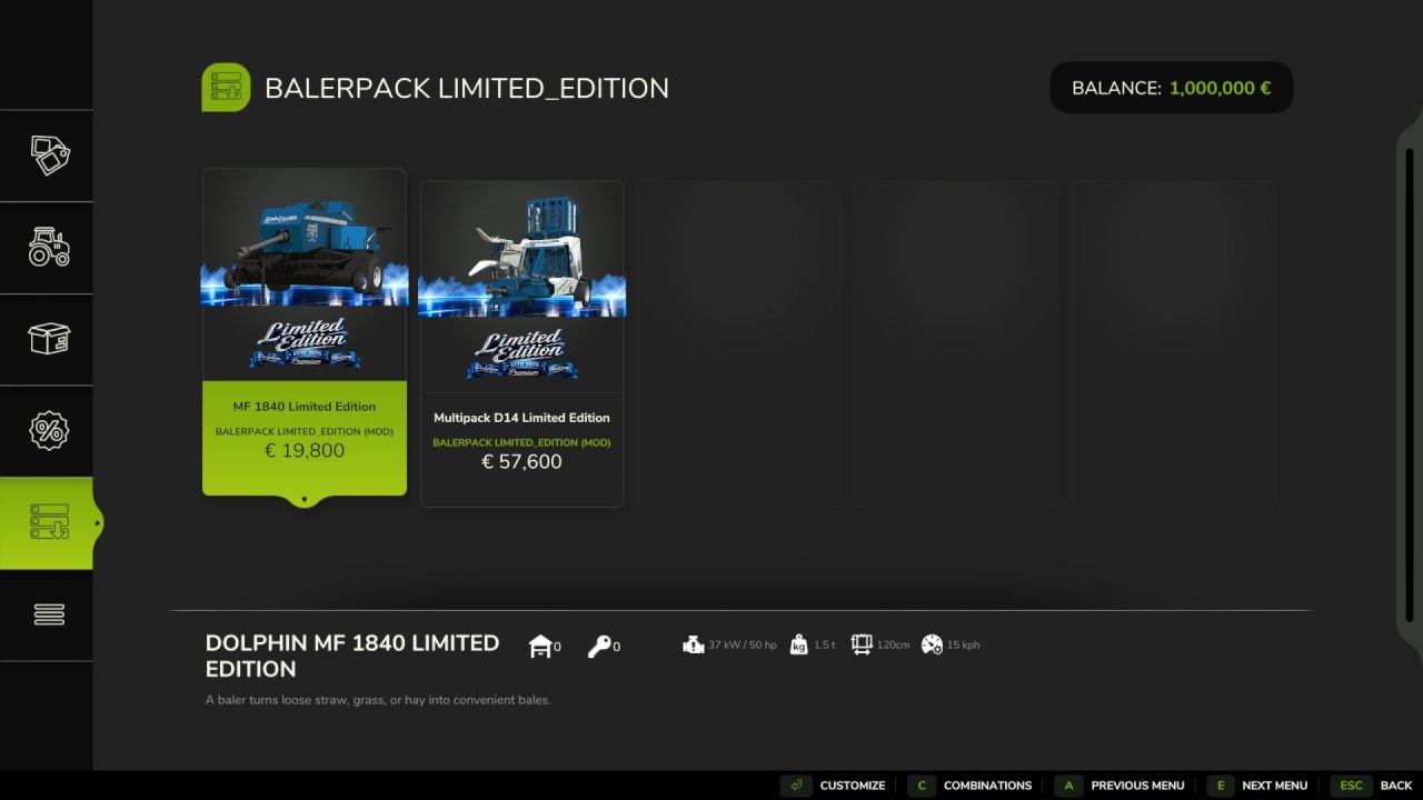 Пак прес-підбирачів Baler Pack Limited Edition для Farming Simulator 25