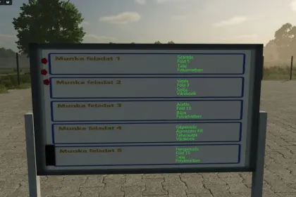 Profesjonalny Wyświetlacz Farm Task Manager Display do Zarządzania Zadaniami w Farming Simulator 25