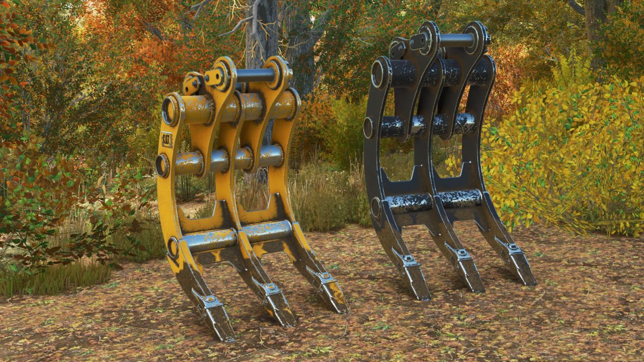 Efficient CAT Rake Pack for FS25 — 3 Sizes 20–50 T