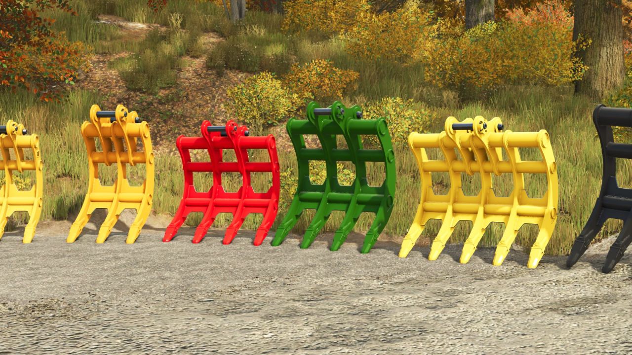 Efficient CAT Rake Pack for FS25 — 3 Sizes 20–50 T