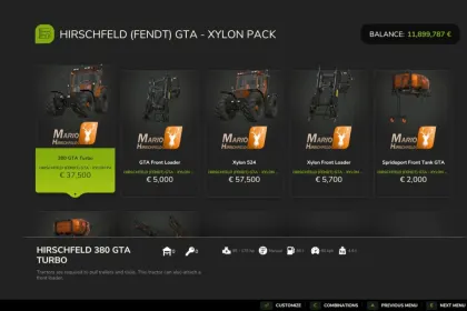 Легендарні Трактори Fendt GTA & Xylon Hirschfeld Version для Farming Simulator 25 — 2