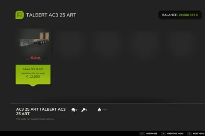 Причіп Talbert AC3 для Farming Simulator 25 — 2