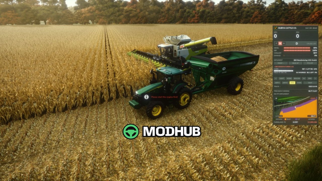 Dubya Cattle Co. Cab HUD-paneel voor FS25