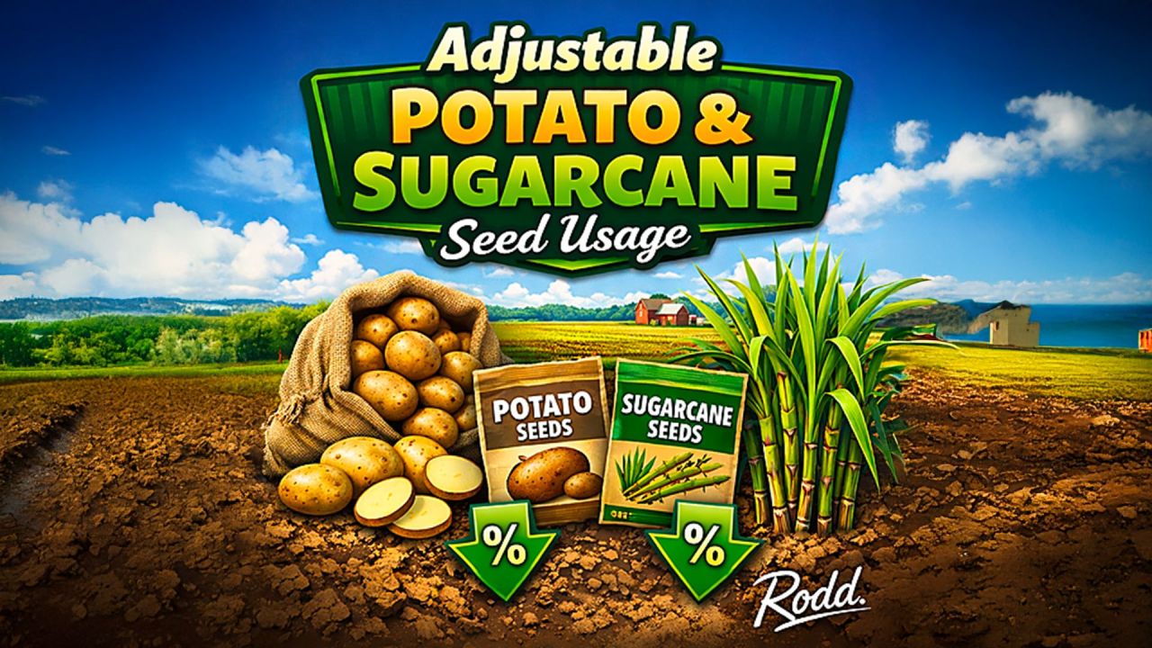 Effektives Mod Adjustable Potato Sugarcane Seed Usage — Weniger Saatgutverbrauch für Kartoffeln und Zuckerrohr in FS25